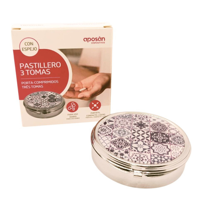 APOSÁN PORTA COMPRIMIDOS 3 TOMAS COM ESPELHO