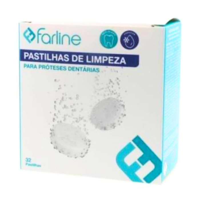 FARLINE PASTILHAS LIMPEZA EFERVESCENTES 32 PASTILHAS