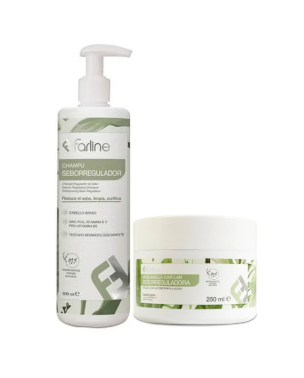 FARLINE CHAMPÔ SEBORREGULADOR 500ML + MÁSCARA SEBORREGULADORA 250ML