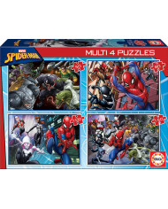 EDUCA 4X MULTI PUZZLES SPIDERMAN 50-80-100-150PÇS