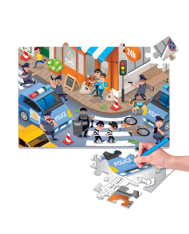 Giros Play Puzzle Colorir 2 Faces 48 Pcs Cidade