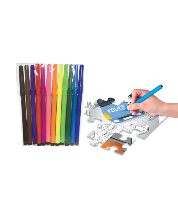 Giros Play Puzzle Colorir 2 Faces 48 Pcs Cidade