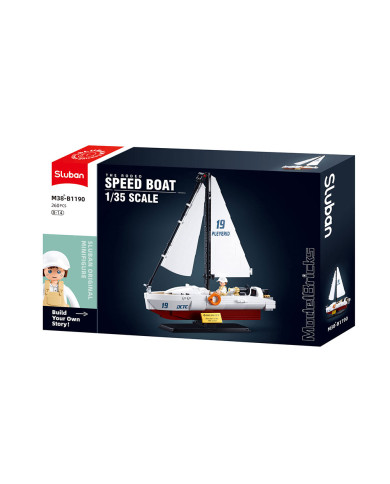 MODEL BRICKS VELEIRO COMPETIÇÃO 1/35 260 PEÇAS SLUBAN