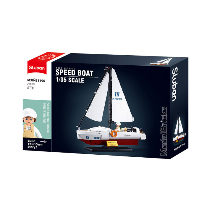 MODEL BRICKS VELEIRO COMPETIÇÃO 1/35 260 PEÇAS SLUBAN