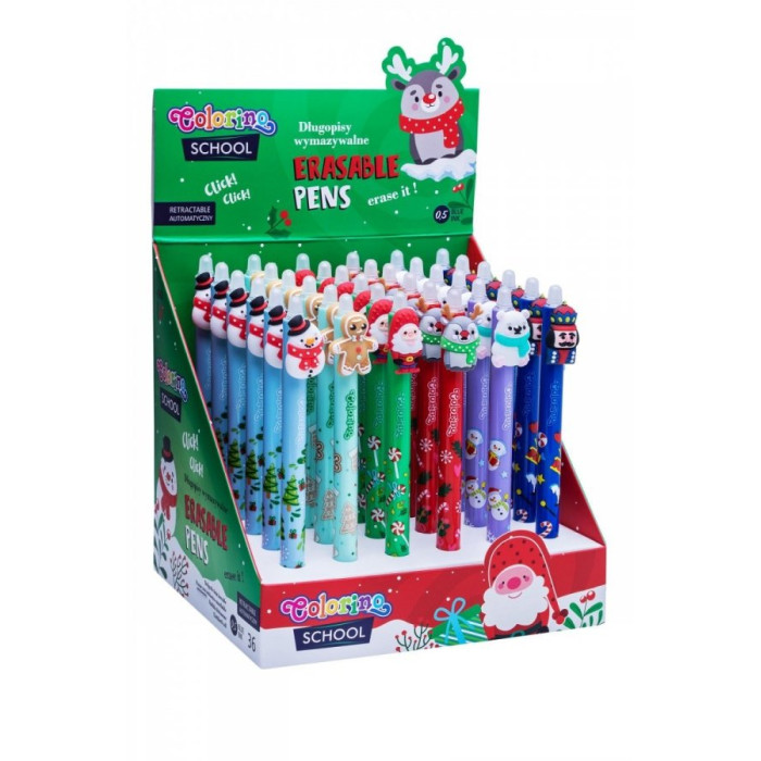 BOLÍGRAFOS BORRABLES  0,5 cm TINTA AZUL NAVIDAD 1 UNIDAD NAVIDAD