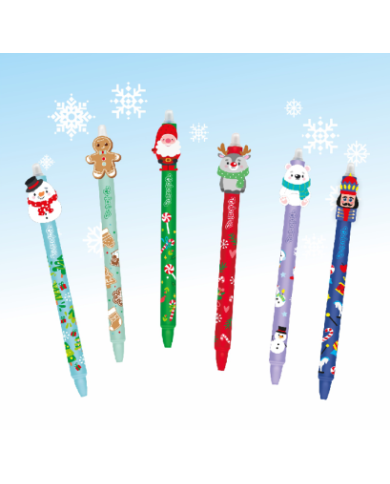 BOLÍGRAFOS BORRABLES  0,5 cm TINTA AZUL NAVIDAD 1 UNIDAD NAVIDAD