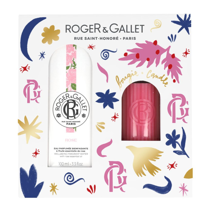 ROGER & GALLET COFFRET NATAL ÁGUA PERFUMADA ROSE PERFUME 100ML + VELA PERFUMADA 75G