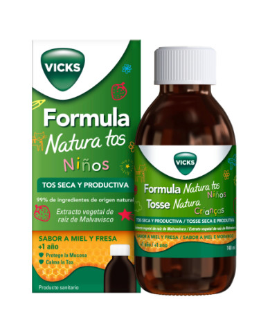 VICKS AlIVIO NATURAL PARA LA TOS INFANTIL, TOS SECA Y PRODUCTIVA, 140 ml