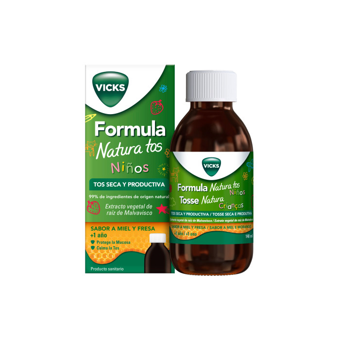 VICKS AlIVIO NATURAL PARA LA TOS INFANTIL, TOS SECA Y PRODUCTIVA, 140 ml