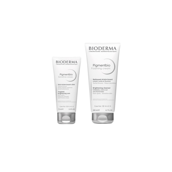 BIODERMA PIGMENTBIO SENSITIVE AREAS -75ML + PIGMENTBIO FOAMING CREAM - 200ML