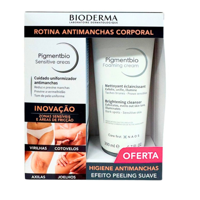 BIODERMA PIGMENTBIO SENSITIVE AREAS -75ML + PIGMENTBIO FOAMING CREAM - 200ML