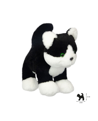 PELUCHE WILD PLANET TODO SOBRE LA NATURALEZA PERROS Y GATOS GATO B&N