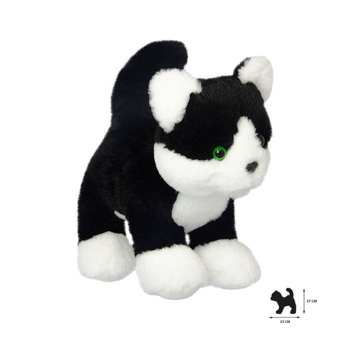 PELUCHE WILD PLANET TODO SOBRE LA NATURALEZA PERROS Y GATOS GATO B&N
