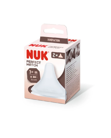 NUK PERFECT MATCH TETINA SILICONE  TAMANHO M (+3 MESES) x2
