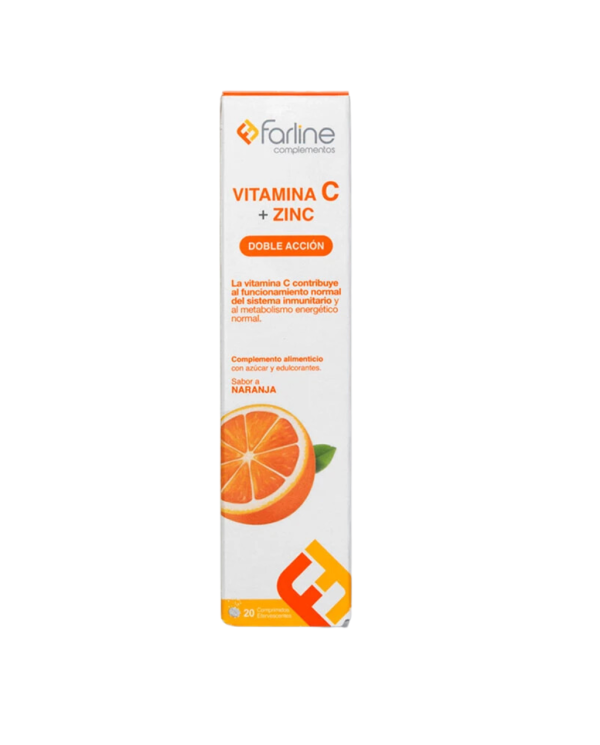 FARLINE VITAMINA C + ZINCO COMPRIMIDOS EFERVESCENTES X 20