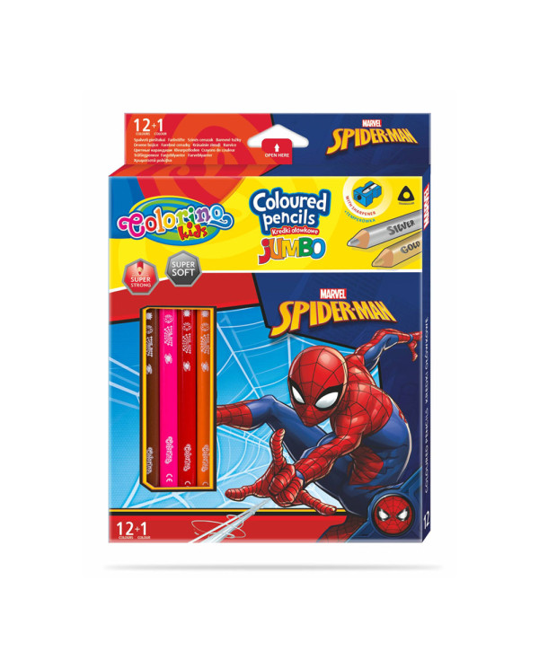 Caixa 12 Lápis + 1 Colorino Disney Spiderman