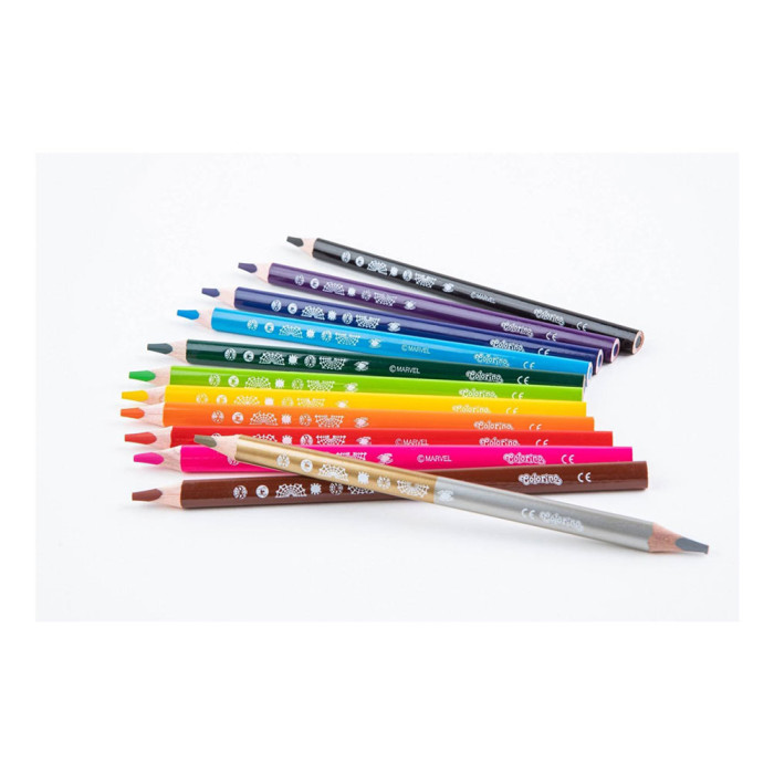 CAIXA 12 LÁPIS COM 13 CORES COLORINO DISNEY SPIDERMAN