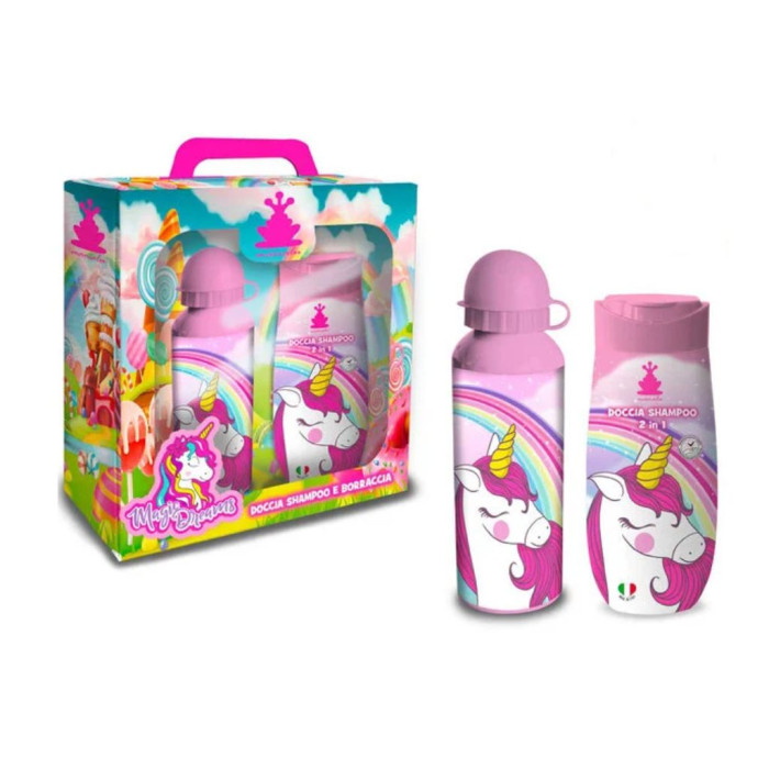 SET UNICORNIO: GEL DE DUCHA Y CHAMPÚ MAGIC DREAMS + BOTELLA PARA BEBER