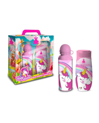 CONJUNTO UNICÓRNICO GEL DE BANHO E SHAMPO MAGIC DREAMS + GARRAFA DE BEBER
