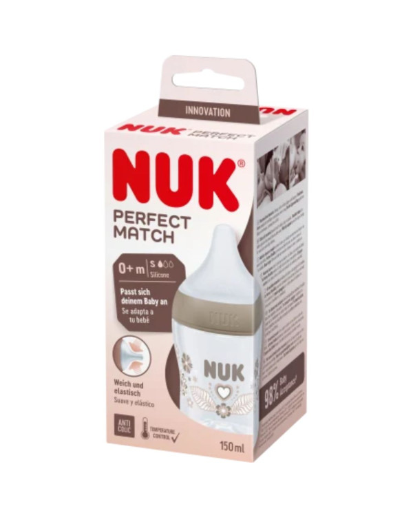NUK BIBERÓN PERFECT MATCH CORAZÓN TAMAÑO S +0 MESES 150 mL