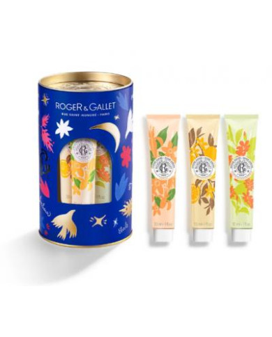 ROGER & GALLET COFRE NAVIDAD 3 CREMAS DE MANOS NEROLI/BOIS D'ORANGE/OSMANTHUS + CAJA METAL