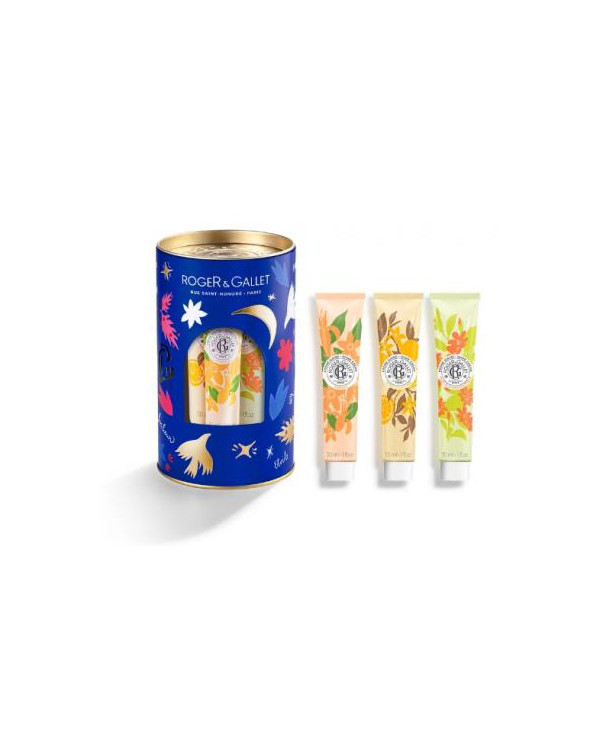 ROGER & GALLET COFRE NAVIDAD 3 CREMAS DE MANOS NEROLI/BOIS D'ORANGE/OSMANTHUS + CAJA METAL