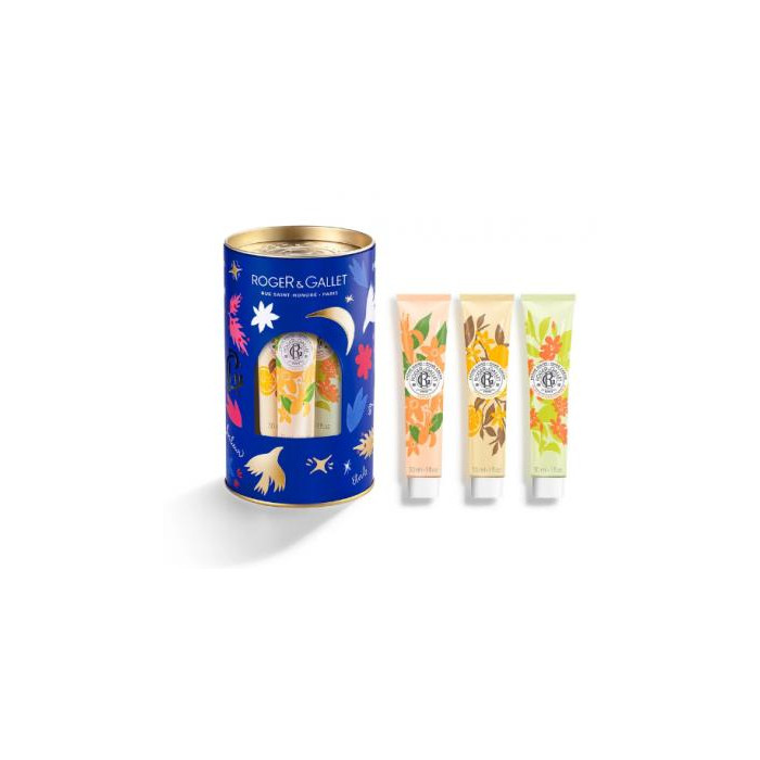 ROGER & GALLET COFFRET NATAL 3 CREMES MÃOS NEROLI/BOIS D'ORANGE/OSMANTHUS + CAIXA METAL