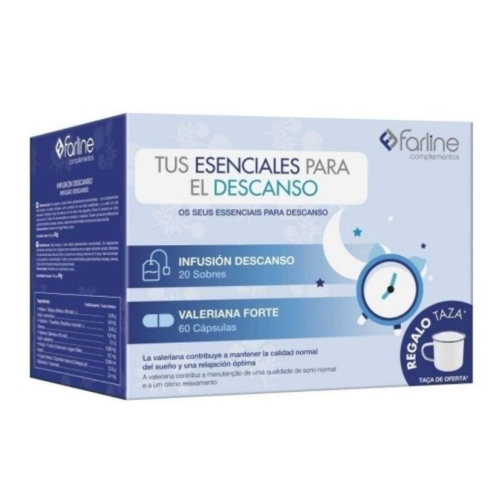 FARLINE PACK DESCANSO INFUSÃO DESCANSO 20 SAQUETAS + VALERIANA FORTE 60 CÁPSULAS