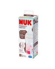 NUK BIBERÓN DE SILICONA PERFECT MATCH PEPPA PIG +3M 260ml