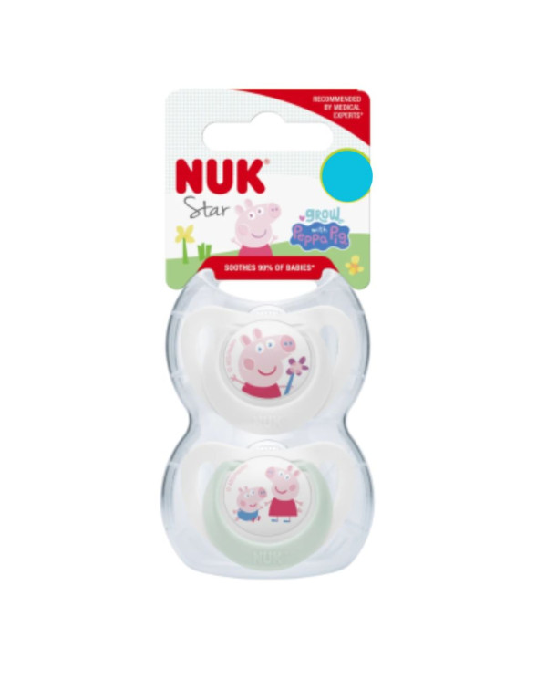 NUK STAR CHUPETES SILICONA PEPPA PIG 6-18 2 UNID