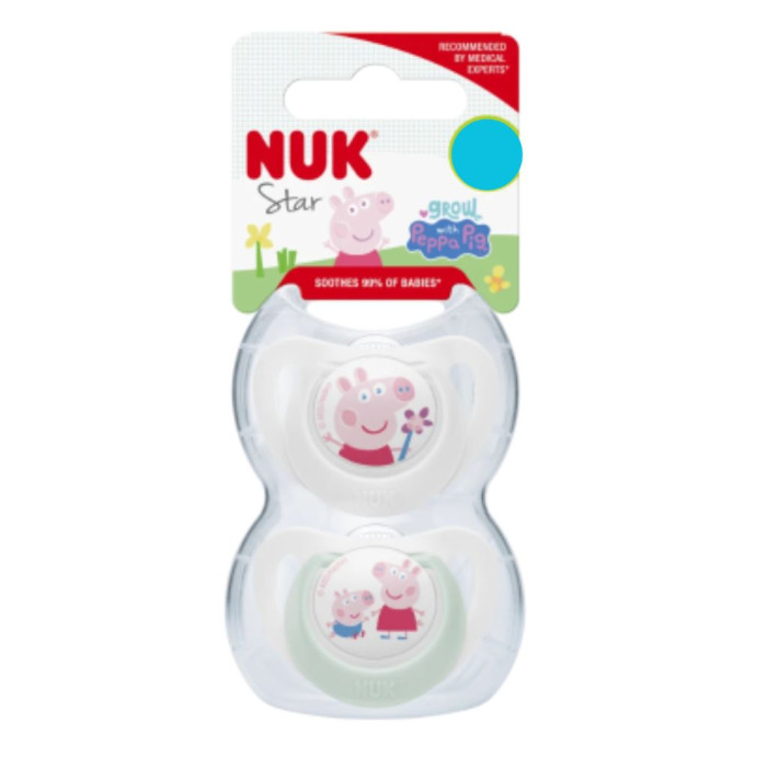 NUK CHUPETAS STAR  SILICONE PEPPA PIG 6-18 2 UNI