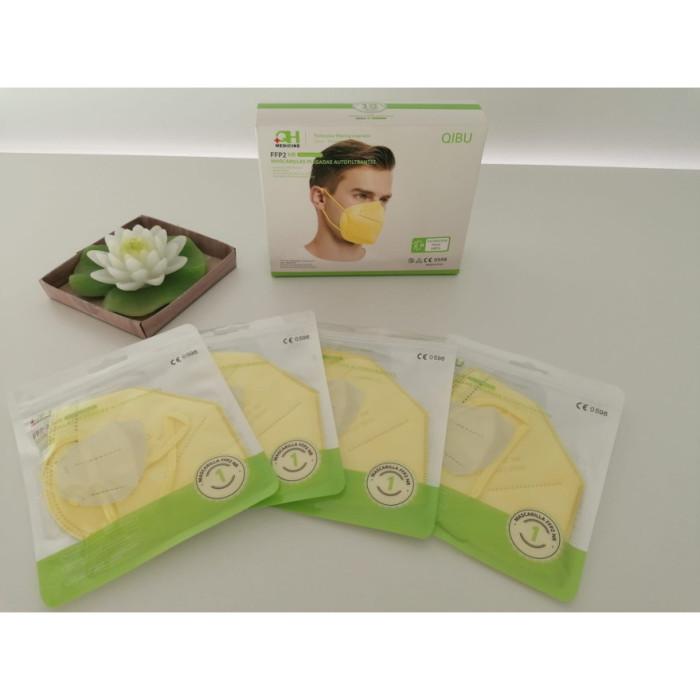 MÁSCARAS FFP2 AMARELO CAIXA 10UN