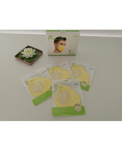 MÁSCARAS FFP2 AMARELO CAIXA 10UN