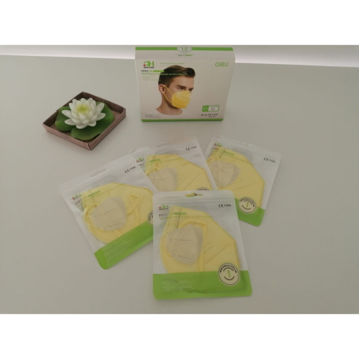 MÁSCARAS FFP2 AMARELO CAIXA 10UN