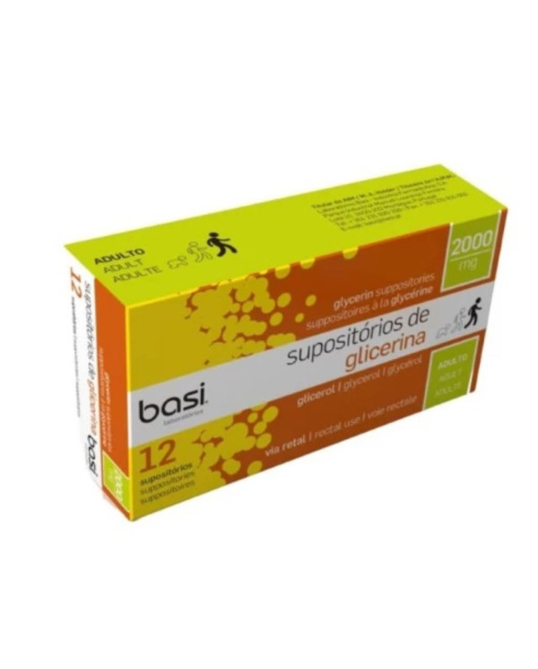 SUPOSITÓRIOS DE GLICERINA 2000 MG ADULTO 12 SUPÓSITÓRIOS