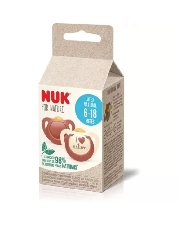 NUK FOR NATURAL CHUPETE LÁTEX ROJO 6-18M 2 unidades