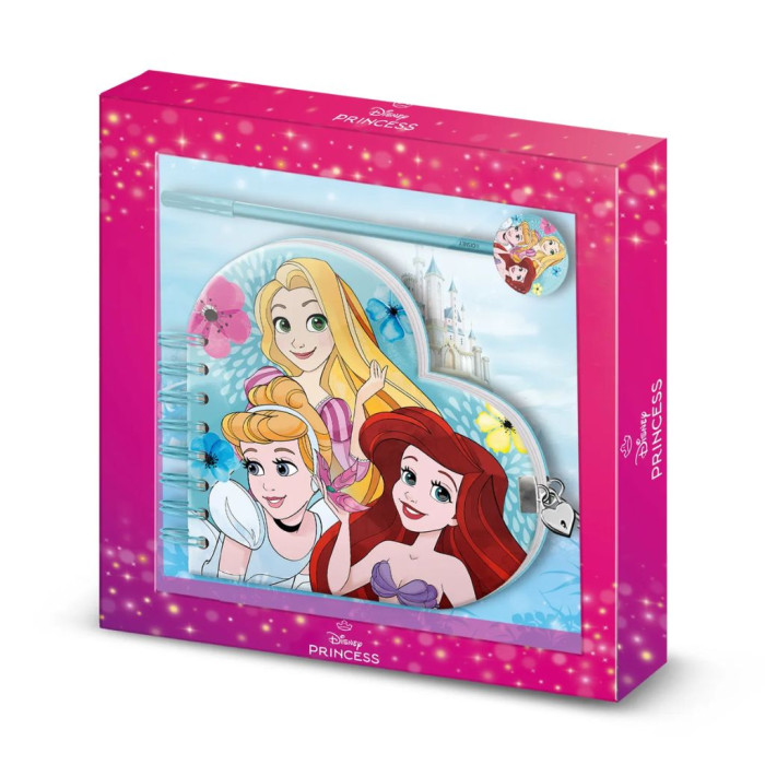 DIÁRIO CORAÇÃO PRINCESS + CANETA DISNEY