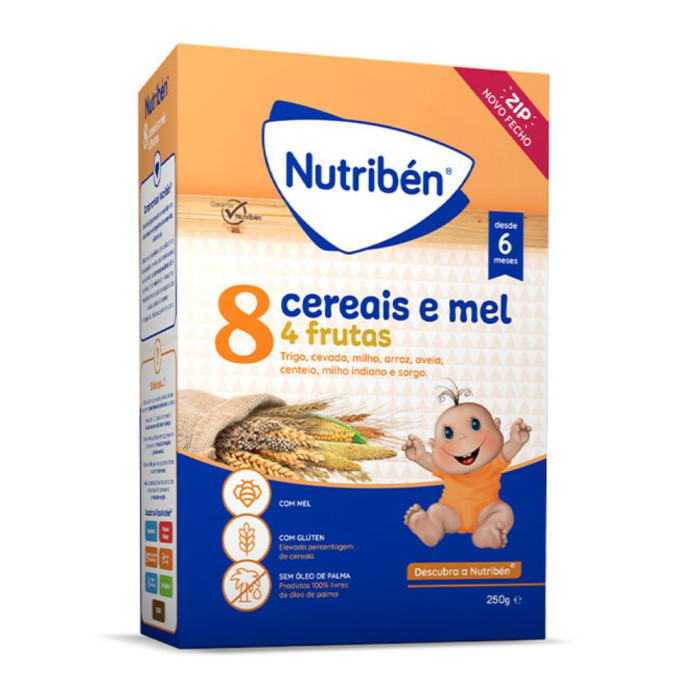 NUTRIBÉN PAPILLA 8 CEREALES Y MIEL 4 FRUTAS 250G
