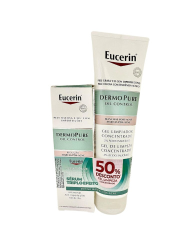 EUCERIN  DERMOPURE SERUM TRIPLE EFECTO 40ML + 50% DE DESCUENTO GEL LIMPIADOR 150ML