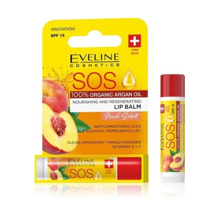EVELINE COSMETICS BÁLSAMO LABIAL SOS MELOCOTÓN SPF15 4,5 ml