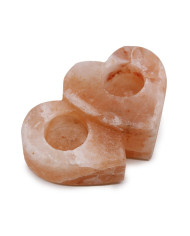 CANDELERO DE SAL DOBLE CORAZÓN