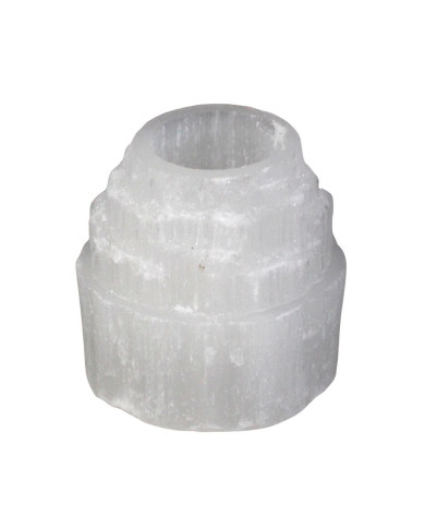 SUPORTE VELA TOPO MONTANHA SELENITE 8CM