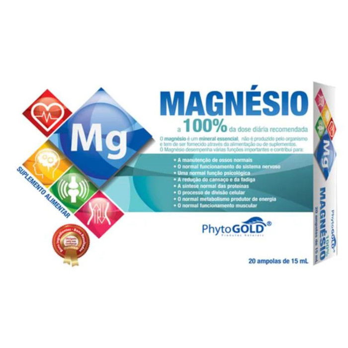 PHYTOGOLD MAGNÉSIO 100% 20 AMPOLAS