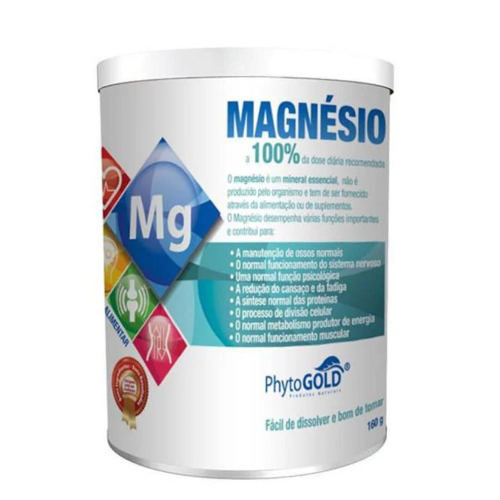 PHYTOGOLD MAGNÉSIO 100% PÓ 160G