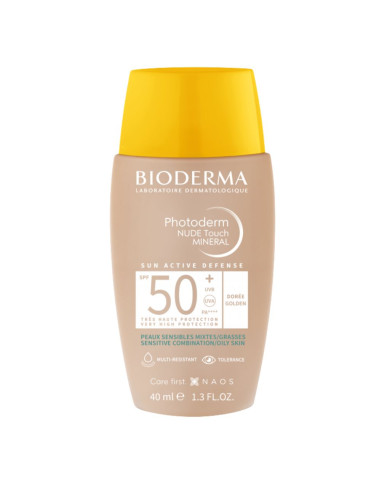 BIODERMA PHOTODERM NUDE TOUCH MINERAL SPF 50+ DOURADO 40ML