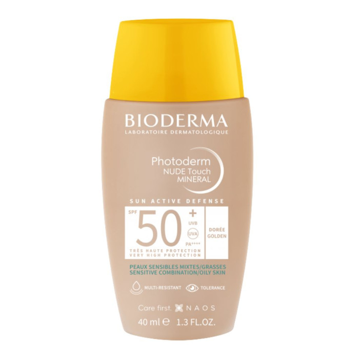 BIODERMA PHOTODERM NUDE TOUCH MINERAL FPS 50+ DORADO 40ML