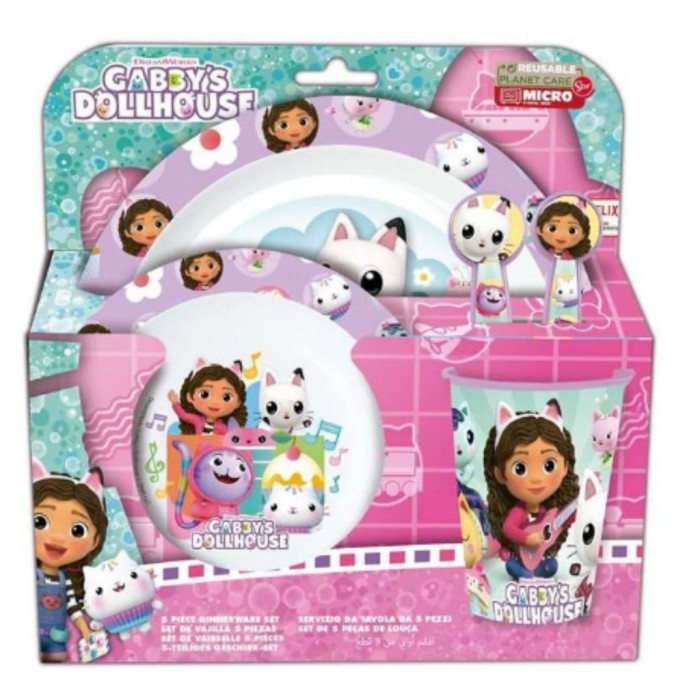 GABBY´S DOLLHOUSE CONJUNTO PREMIUM REFEIÇÃO 5 PEÇAS