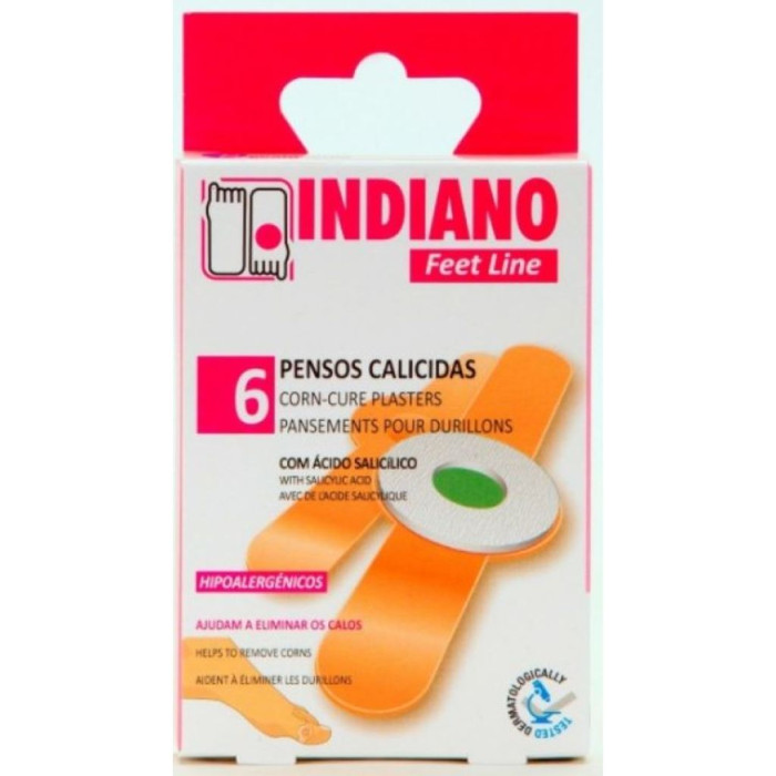 INDIANO FEET LINE PENSOS CALOS COM ÁCIDO SALICÍLICO 6 UNIDADES