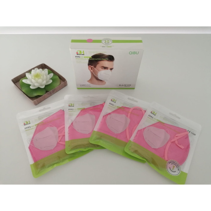 MÁSCARAS FFP2 ROSA CLARO CAIXA 10UN