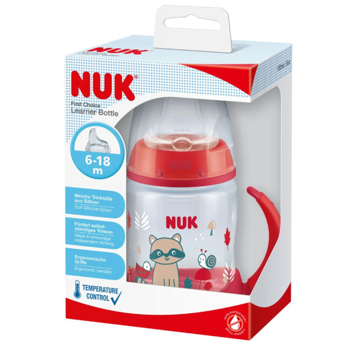NUK BIBERÃO APRENDIZAGEM  VERMELHO 6-18M 150ML
